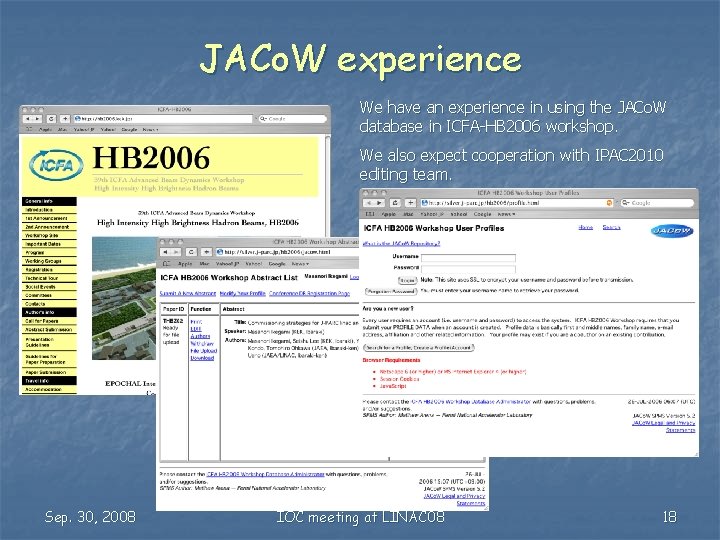 JACo. W experience We have an experience in using the JACo. W database in