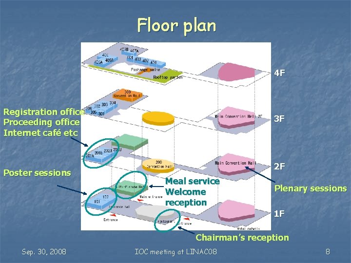 Floor plan 4 F Registration office Proceeding office Internet café etc Poster sessions 3