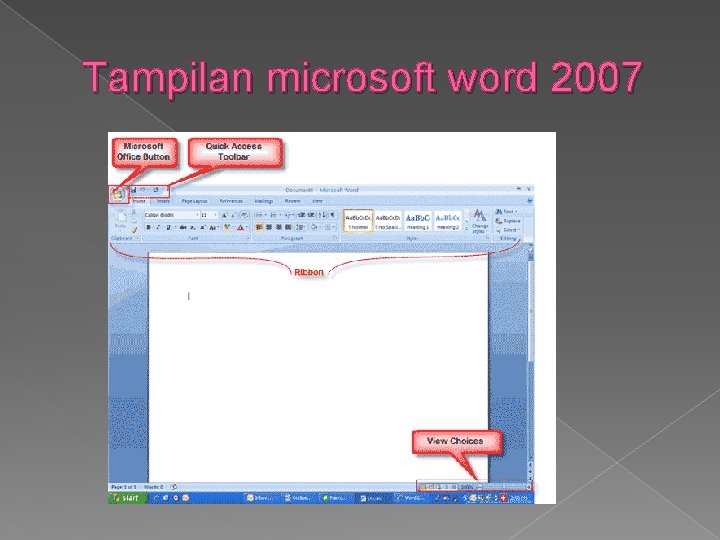 Tampilan microsoft word 2007 