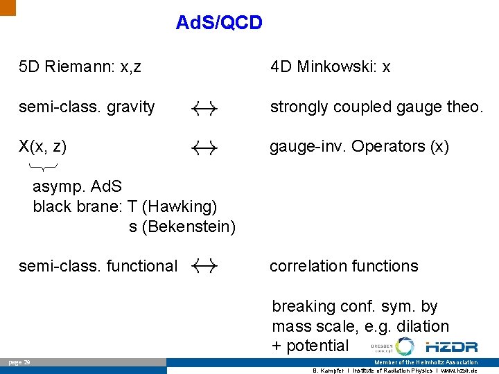 Ad. S/QCD 5 D Riemann: x, z 4 D Minkowski: x semi-class. gravity strongly