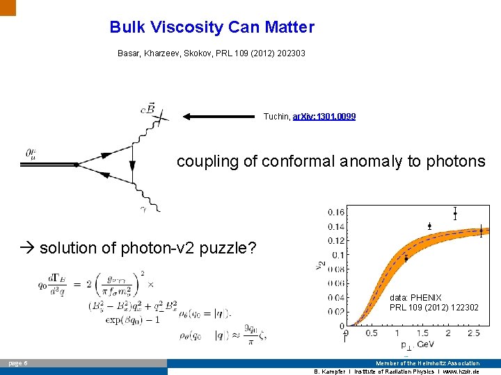 Bulk Viscosity Can Matter Basar, Kharzeev, Skokov, PRL 109 (2012) 202303 Tuchin, ar. Xiv: