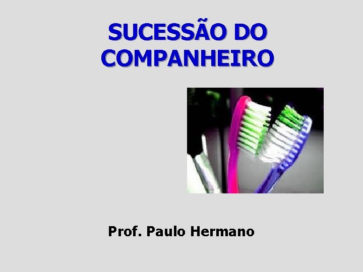 SUCESSÃO DO COMPANHEIRO Prof. Paulo Hermano 