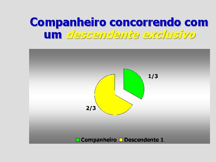 Companheiro concorrendo com um descendente exclusivo 