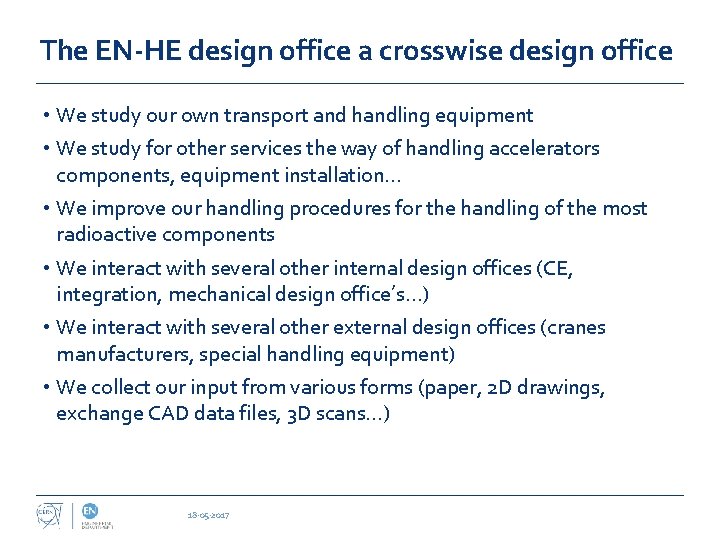 The EN-HE design office a crosswise design office • We study our own transport