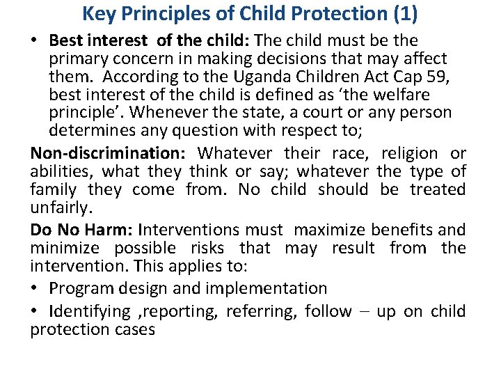 KATALEMWA CHILD PROTECTION TRAINING PRESENTATION By James Kimera