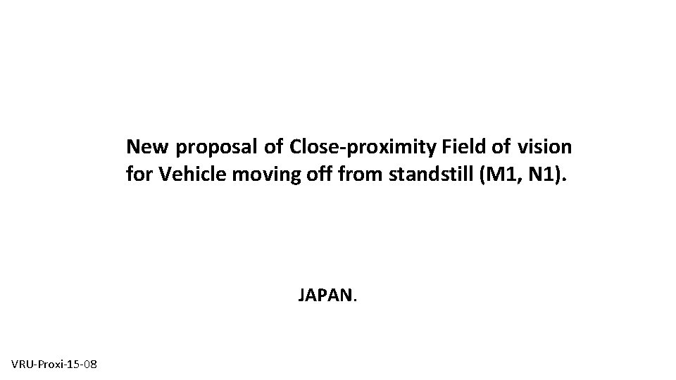 New proposal of Close-proximity Field of vision for Vehicle moving off from standstill (M