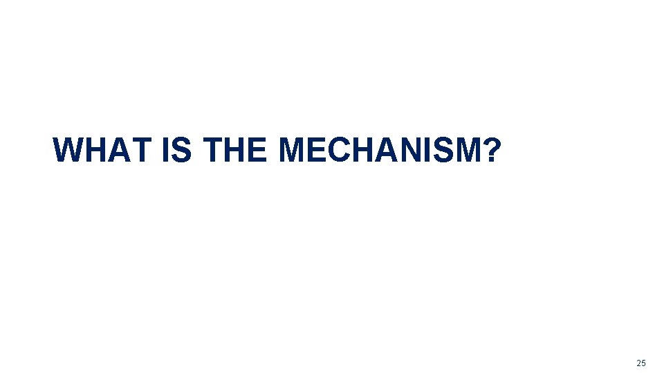 G. GM. AVE. 09. 2010. 0020 WHAT IS THE MECHANISM? 25 