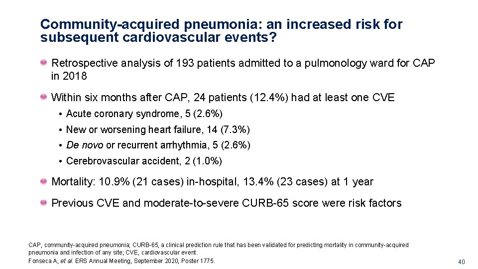 Community-acquired pneumonia: an increased risk for subsequent cardiovascular events? Retrospective analysis of 193 patients