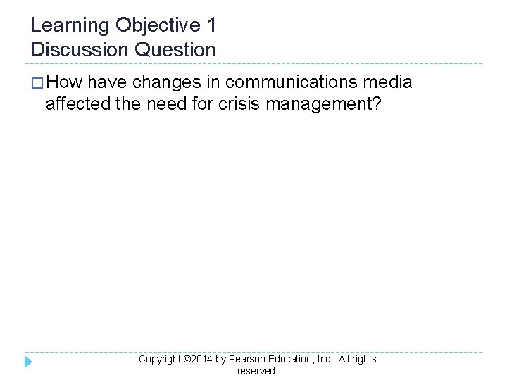 Learning Objective 1 Discussion Question � How have changes in communications media affected the