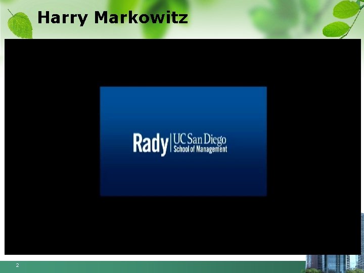 Harry Markowitz 2 