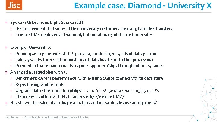 Example case: Diamond – University X » Spoke with Diamond Light Source staff ›