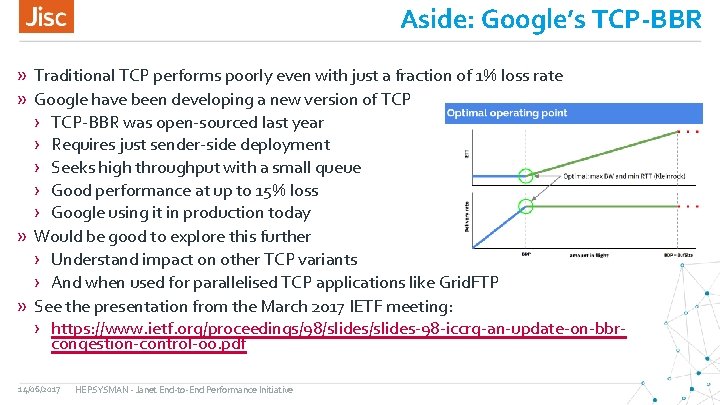 Aside: Google’s TCP-BBR » Traditional TCP performs poorly even with just a fraction of