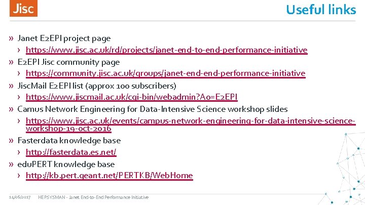 Useful links » Janet E 2 EPI project page › https: //www. jisc. ac.