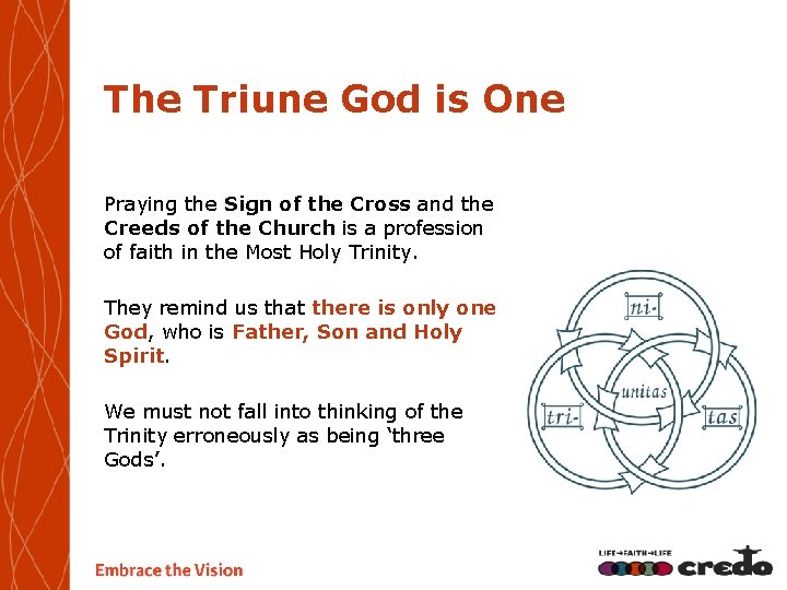 The Triune God is One Praying the Sign of the Cross and the Creeds