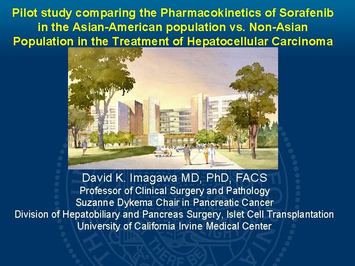 Pilot study comparing the Pharmacokinetics of Sorafenib in the Asian-American population vs. Non-Asian Population