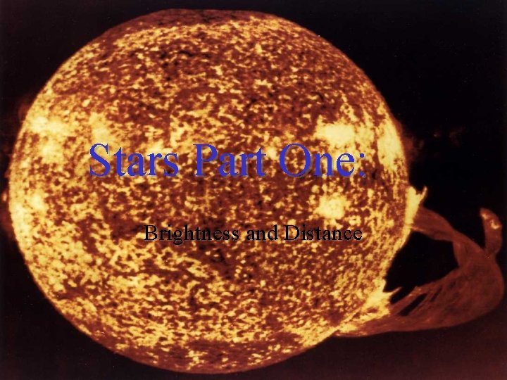 Stars Part One: Brightness and Distance 
