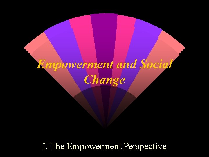 Empowerment and Social Change I. The Empowerment Perspective 