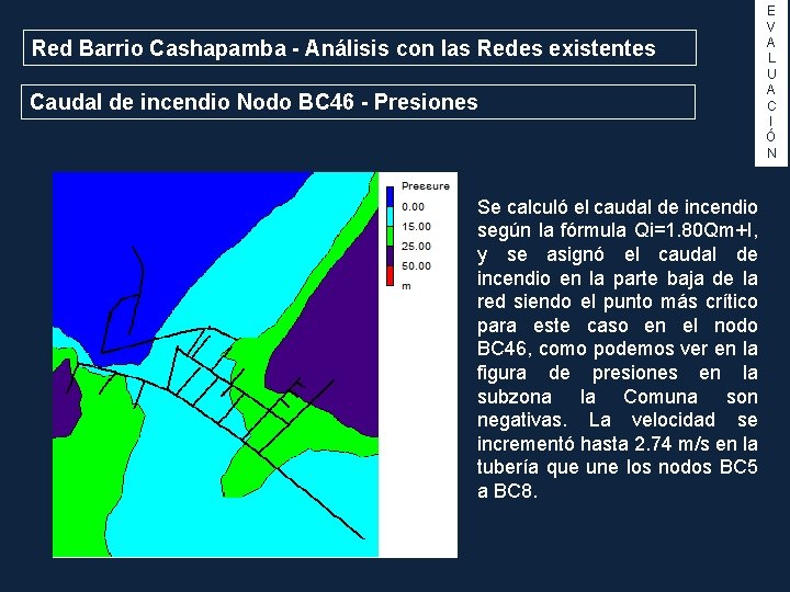 Red Barrio Cashapamba - Análisis con las Redes existentes Caudal de incendio Nodo BC