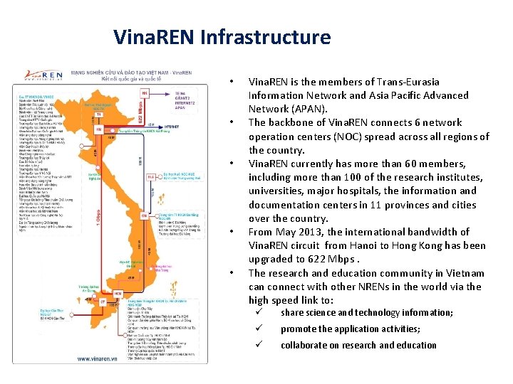 Vina. REN Infrastructure • • • Vina. REN is the members of Trans-Eurasia Information