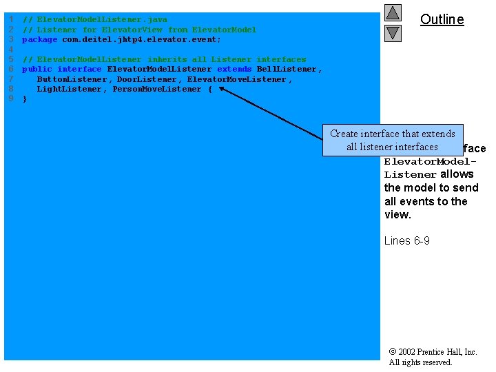 1 2 3 4 5 6 7 8 9 // Elevator. Model. Listener. java