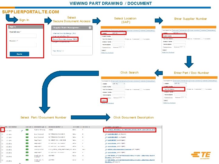 VIEWING PART DRAWING / DOCUMENT SUPPLIERPORTAL. TE. COM Sign In Select Secure Document Access VIEWING PART DRAWING / DOCUMENT SUPPLIERPORTAL. TE. COM Sign In Select Secure Document Access