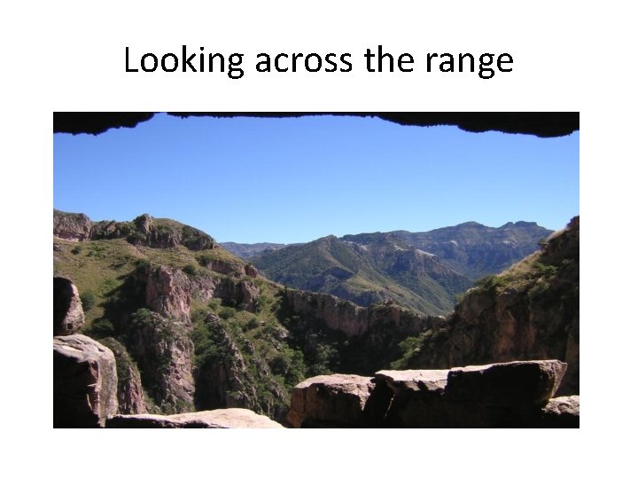Looking across the range 