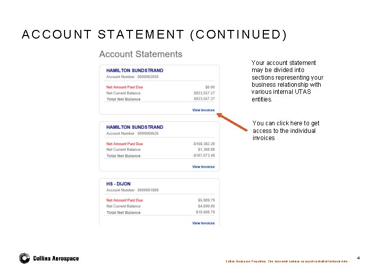 ACCOUNT STATEMENT (CONTINUED) Your account statement may be divided into sections representing your business