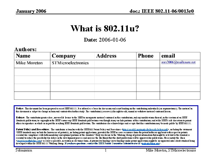 January 2006 doc. : IEEE 802. 11 -06/0013 r 0 What is 802. 11