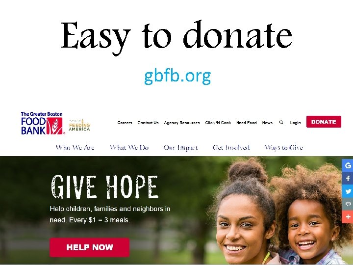 Easy to donate gbfb. org 