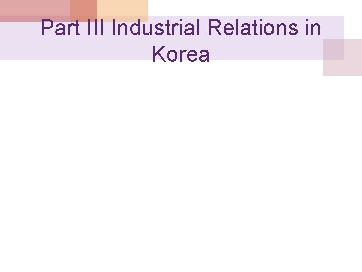 Part III Industrial Relations in Korea 