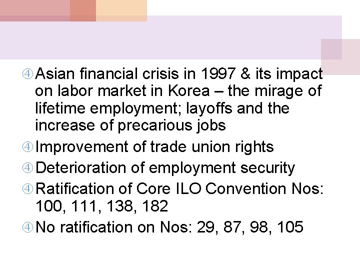  Asian financial crisis in 1997 & its impact on labor market in Korea