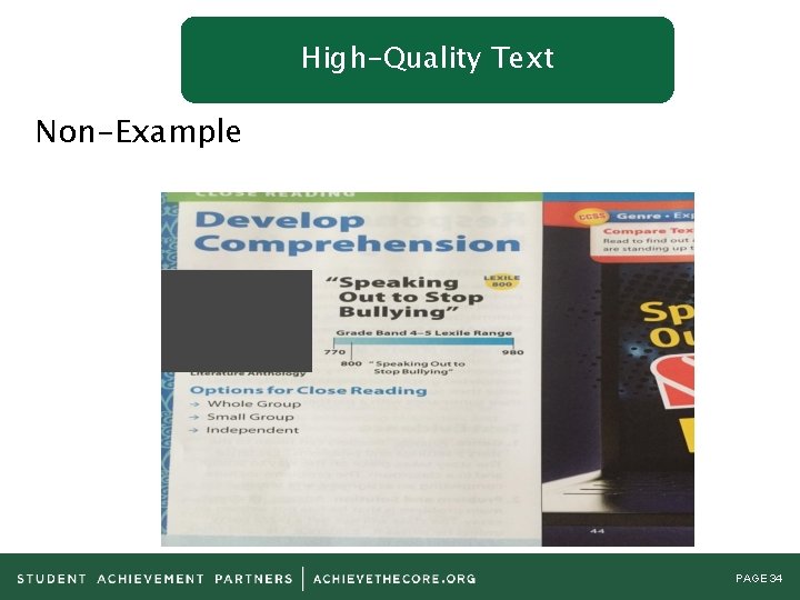 High-Quality Text Non-Example PAGE 34 