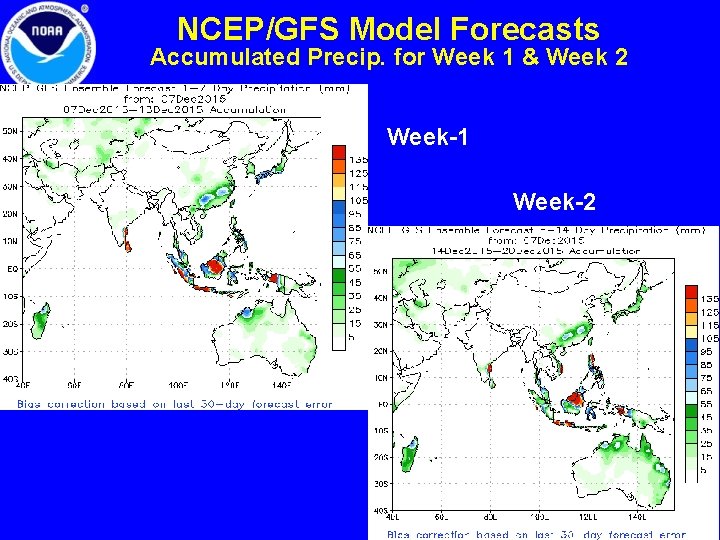 NCEP/GFS Model Forecasts Accumulated Precip. for Week 1 & Week 2 Week-1 Week-2 8