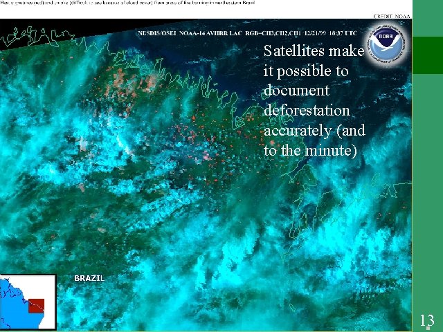 Satellites make it possible to document deforestation accurately (and to the minute) 13 