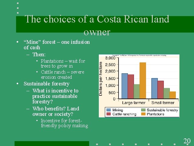 The choices of a Costa Rican land owner • “Mine” forest – one infusion