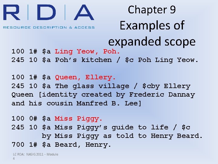 Chapter 9 Examples of expanded scope 100 1# $a Ling Yeow, Poh. 245 10