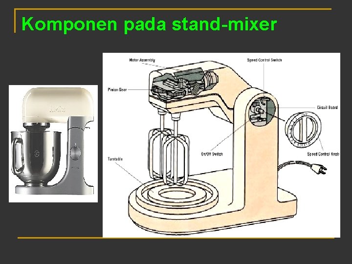 Komponen pada stand-mixer 