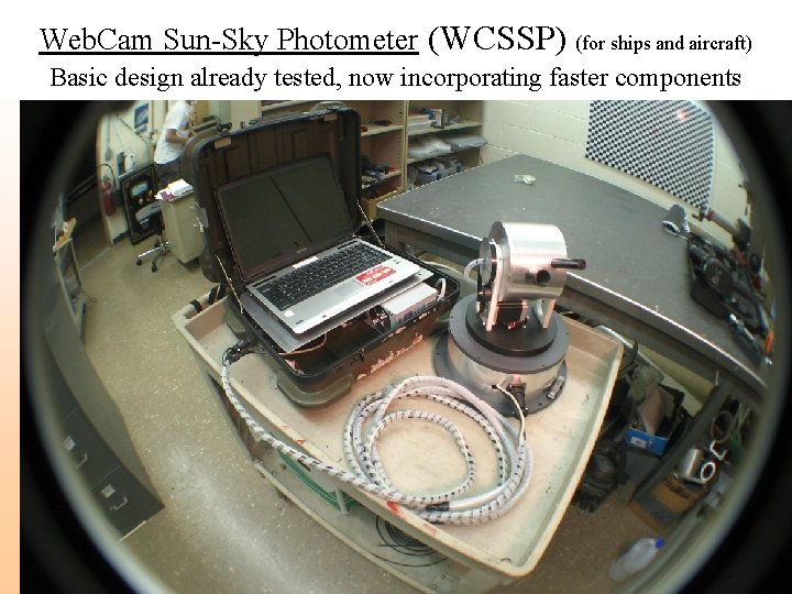 Web. Cam Sun-Sky Photometer (WCSSP) (for ships and aircraft) Basic design already tested, now Web. Cam Sun-Sky Photometer (WCSSP) (for ships and aircraft) Basic design already tested, now