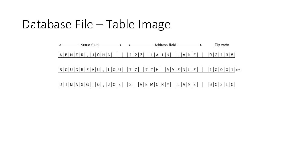 Database File – Table Image 