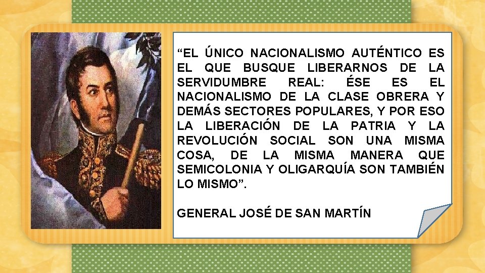 “EL ÚNICO NACIONALISMO AUTÉNTICO ES EL QUE BUSQUE LIBERARNOS DE LA SERVIDUMBRE REAL: ÉSE