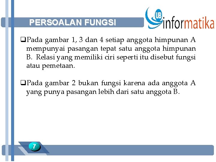 PERSOALAN FUNGSI q. Pada gambar 1, 3 dan 4 setiap anggota himpunan A mempunyai