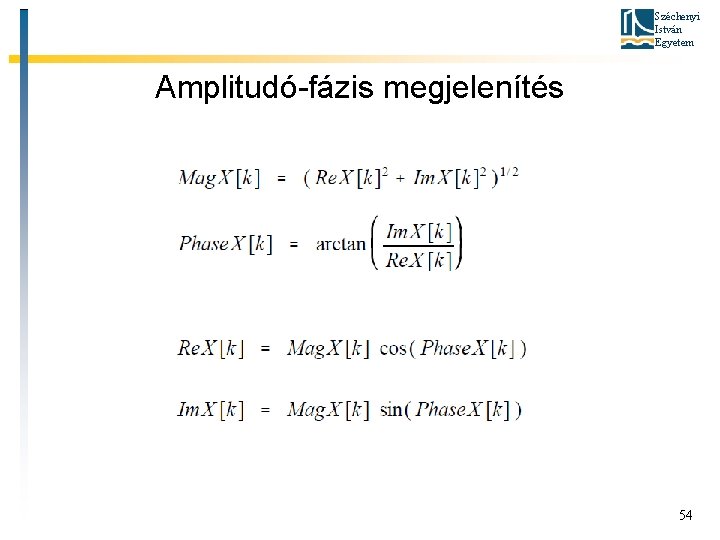 Széchenyi István Egyetem Amplitudó-fázis megjelenítés 54 