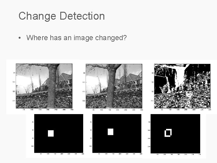 Change Detection • Where has an image changed? 