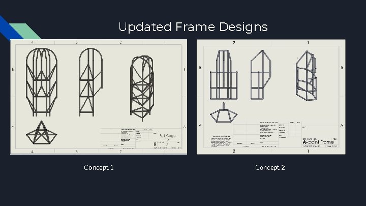 Updated Frame Designs Concept 1 Concept 2 