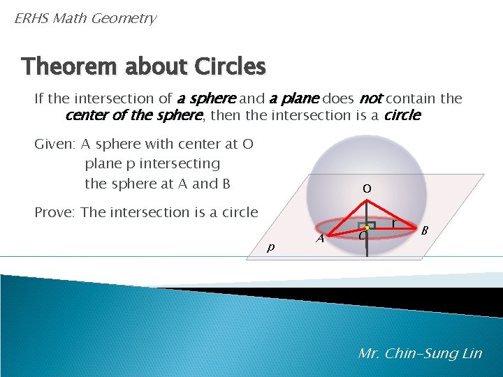 ERHS Math Geometry Theorem about Circles If the intersection of a sphere and a