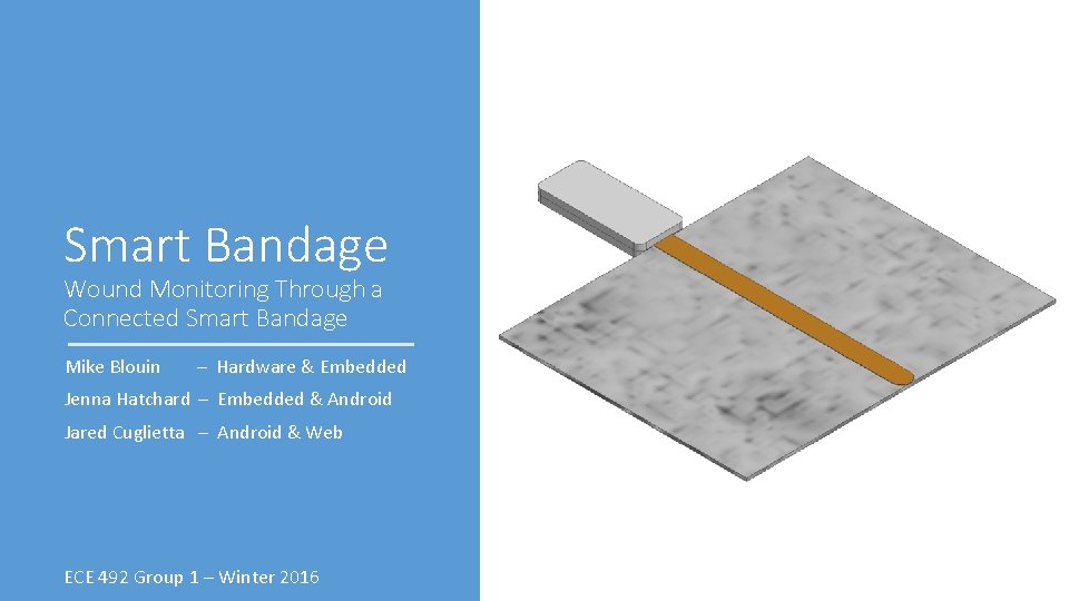 Smart Bandage Wound Monitoring Through a Connected Smart Bandage Mike Blouin – Hardware &