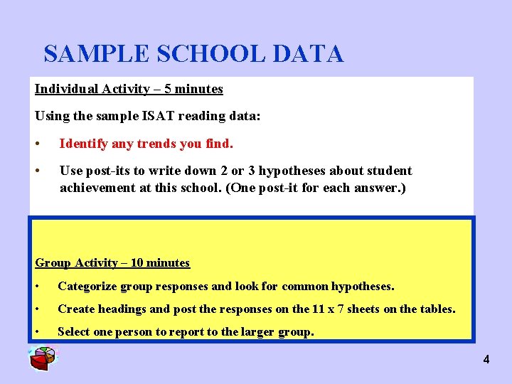 UNDERSTANDING STUDENT DATA Welcome Please get ready to