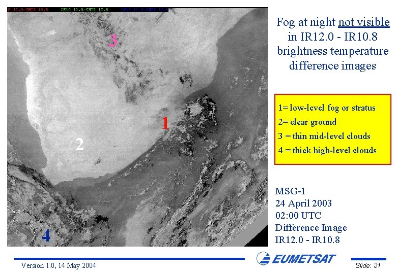 Fog at night not visible in IR 12. 0 - IR 10. 8 brightness