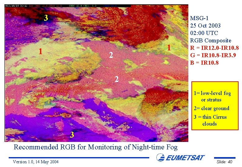 3 1 1 2 MSG-1 25 Oct 2003 02: 00 UTC RGB Composite R