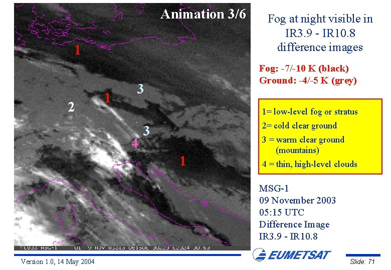 Animation 3/6 1 2 1 Fog at night visible in IR 3. 9 -